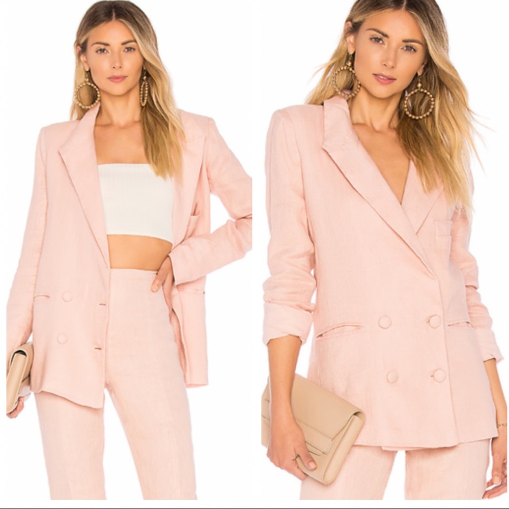 Lovers + Friends fanning pink linen blazer - Picture 2 of 8